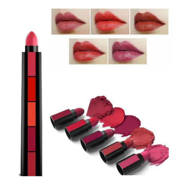 5 in 1 Lipstick Matte Waterproof