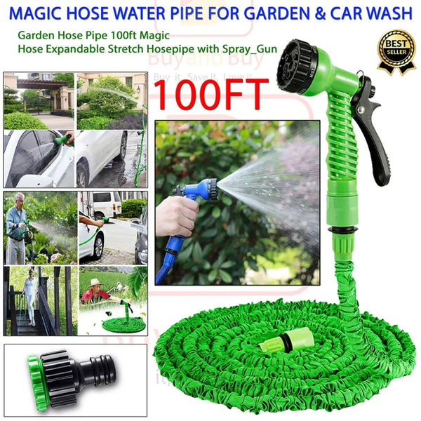 Magic Hose Set 100Ft - Flexible Water Pipe - 100 ft magic